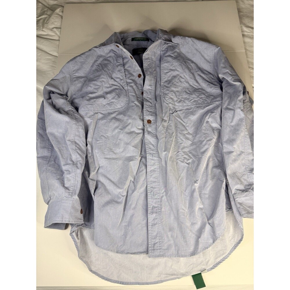 Vintage Orvis Fly Fishing Shirt Men's Large Light Blue Button Down Vented